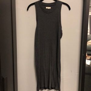 Gray ribbed dress